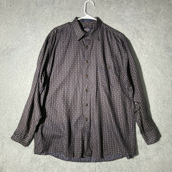 Vintage KENNETH GORDON Button Down Shirt L Mens Long Sleeve 100% Imported Cotton - Picture 1 of 12